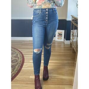 Free People high waist distressed skinny jeans size 31